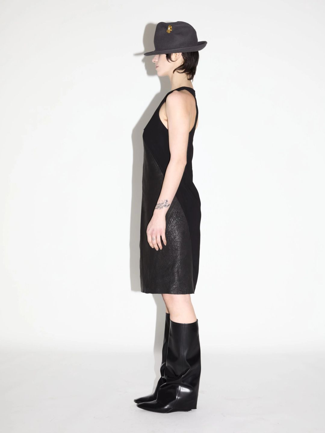morfosis leather panelled dress by Morfosis in size ONE SIZE from DRESSES category