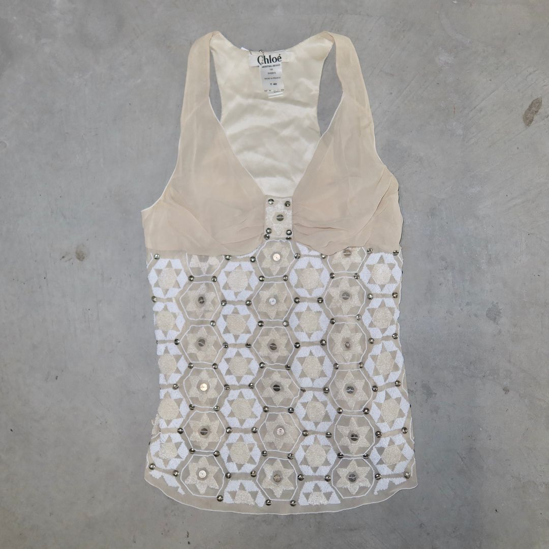 Chloé SS2004 Beaded Camisole Top by Chloé in size FR 40 from TOPS category
