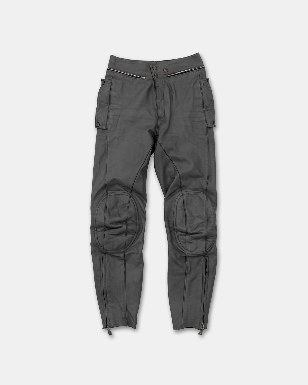 Leder Roth 1980s Racing Leather Pants Grey Purple by Leder Roth in size XS from TROUSERS category