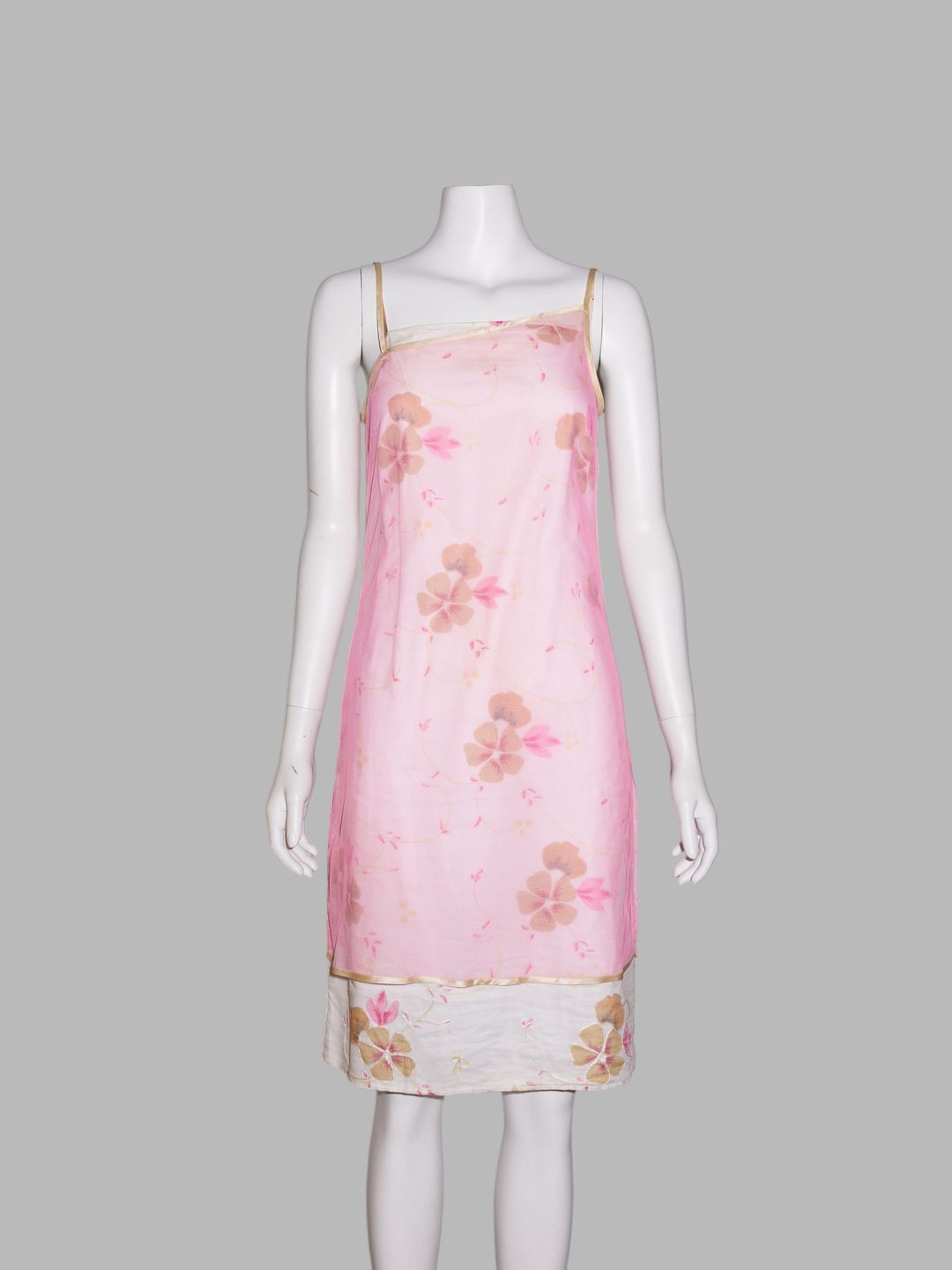 Max Mara Sportmax layered pink mesh and floral print cotton camisole dress by Max Mara in size AU/UK 8 from DRESSES category