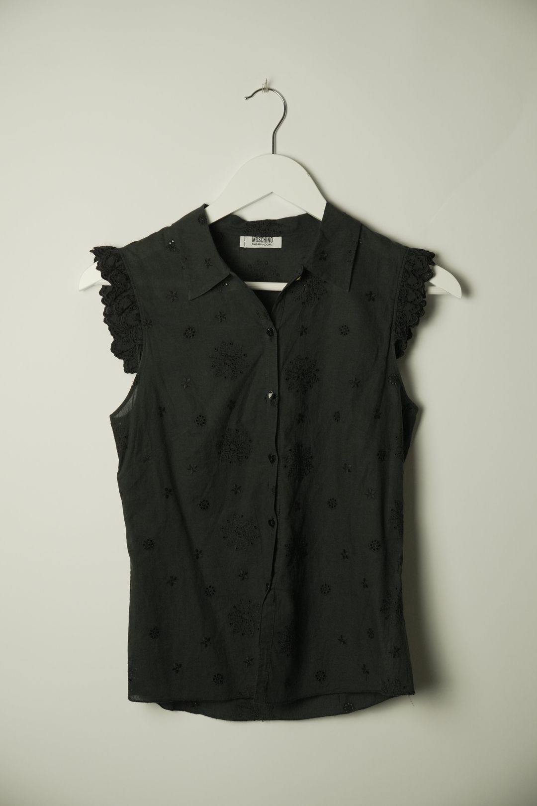 Moschino Cheap and Chic Sless Blouse Crochet Button Down by MOSCHINO in size XS from TOPS category