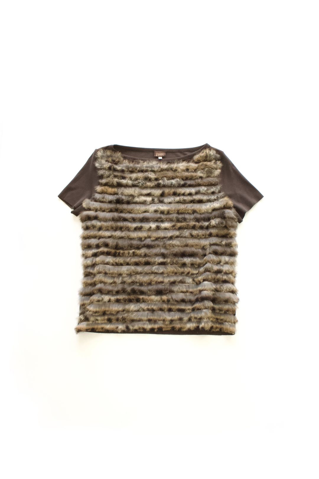 GF Ferre t-shirt with fur appliqué by GF FERRE in size L from TOPS category