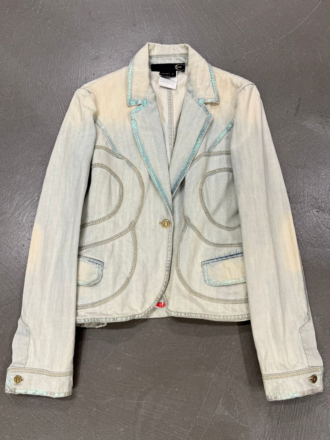 2000s Cavalli paneled denim jacket by ROBERTO CAVALLI in size M from COATS & JACKETS category
