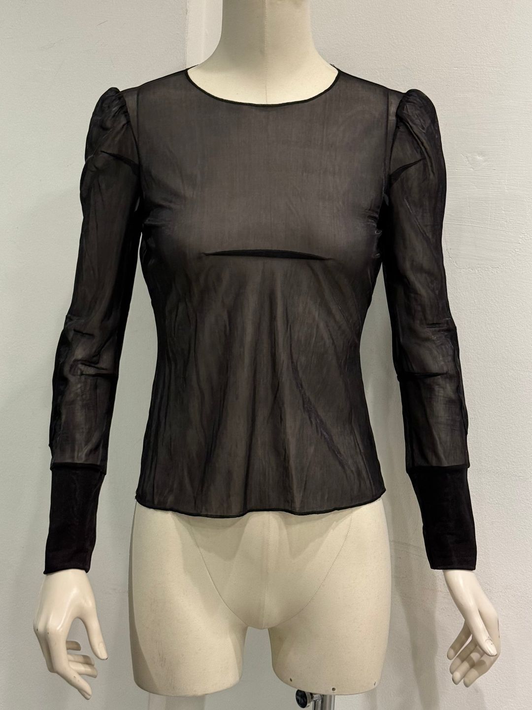 A/W1991-1992 Maison Margiela cigarette shoulder mesh longslaeve top by MAISON MARGIELA in size EU 46 from TOPS category