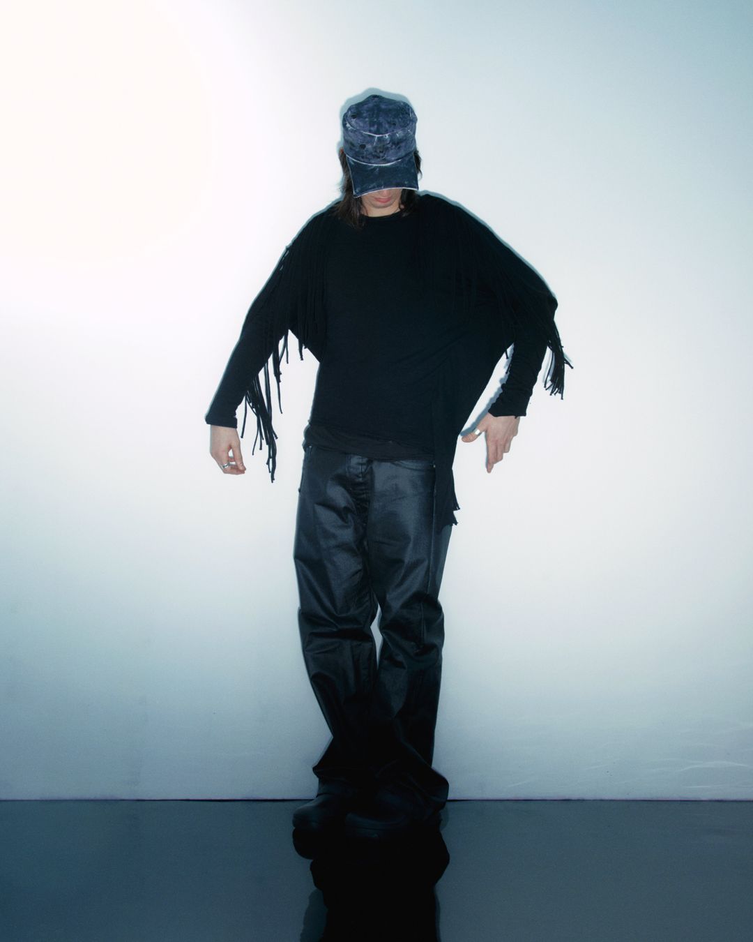 Fringed Long Sleeve Jumper by Y'S YOHJI YAMAMOTO in size ONE SIZE from TOPS category