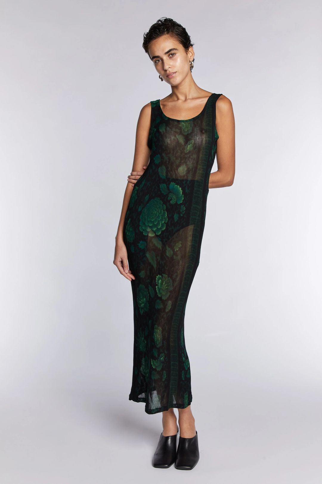 Yohji Yamamoto Floral Mesh Dress S/S 1996 by YOHJI YAMAMOTO in size S from DRESSES category