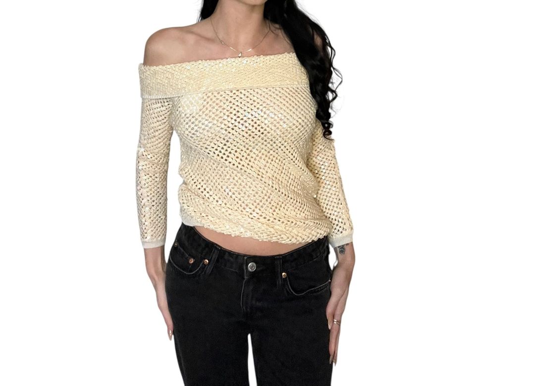 Armani Exchange Sequin Top by GIORGIO ARMANI in size EU 38 from TOPS category