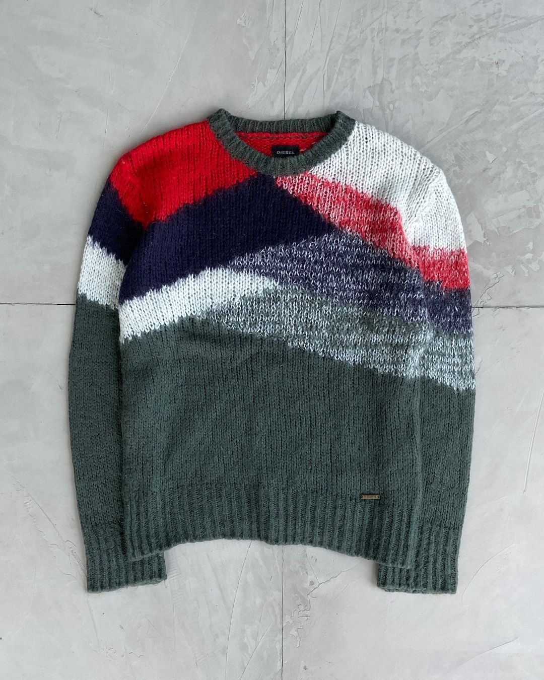 DIESEL 2000'S MOHAIR INTARSIA KNIT SWEATSHIRT - L by DIESEL in size L from TOPS category