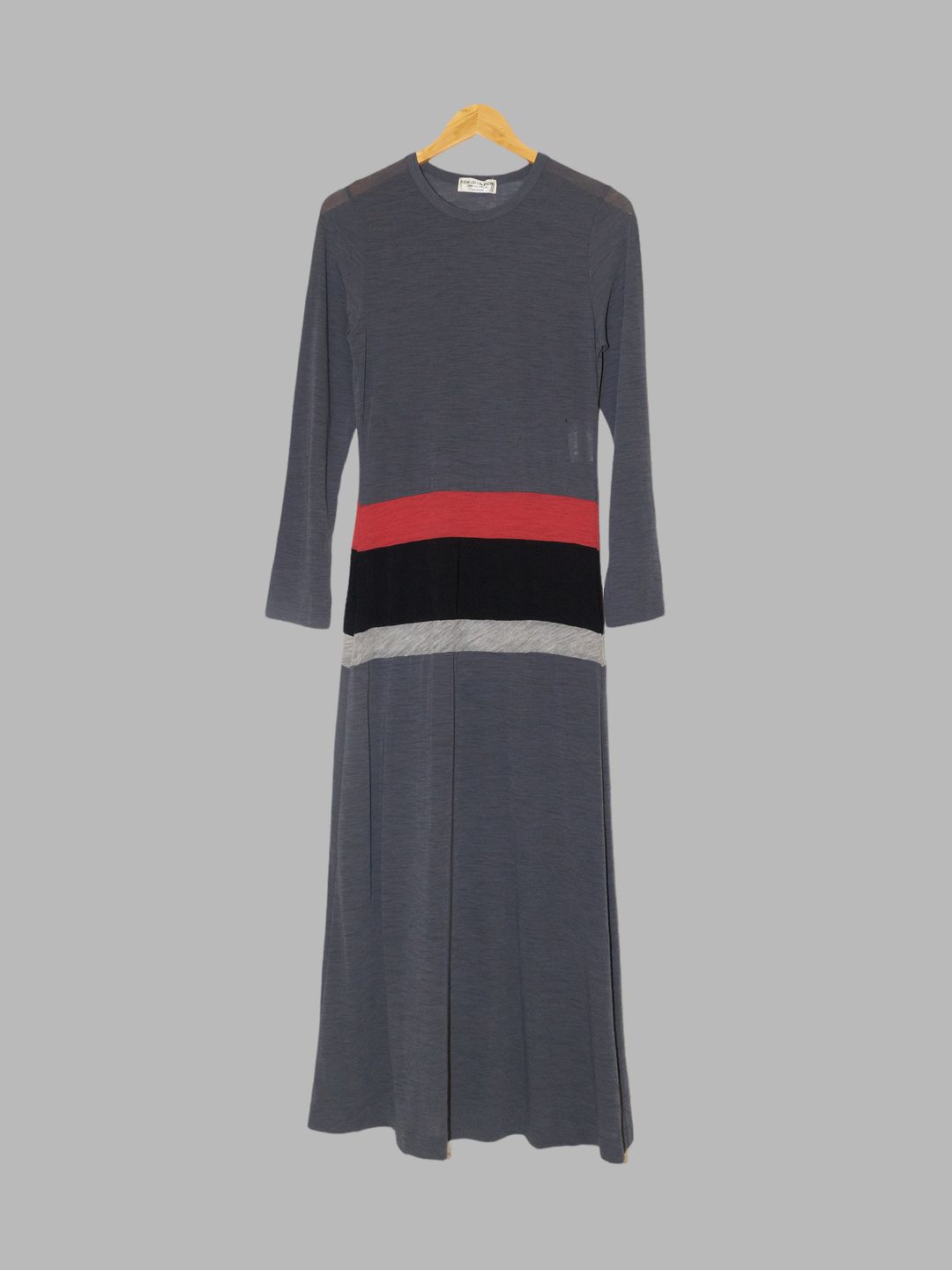 Comme des Garcons SS1996 grey wool jersey maxi dress with contrast panels by COMME DES GARÇONS in size ONE SIZE from DRESSES category