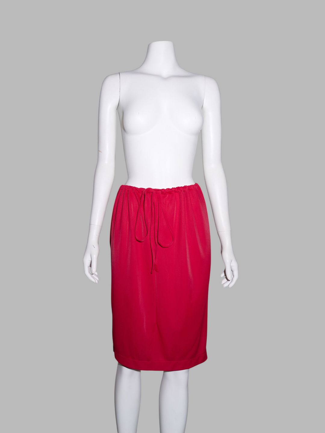 Junya Watanabe spring 1996 red nylon drawstring waist skirt or halter dress by JUNYA WATANABE in size ONE SIZE from SKIRTS category