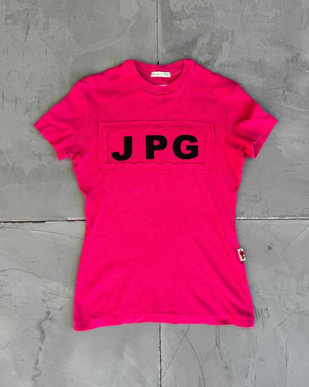Jean-Paul Gaultier 'JPG Jeans' Pink Baby Tee - S by JEAN PAUL GAULTIER in size XS from TOPS category