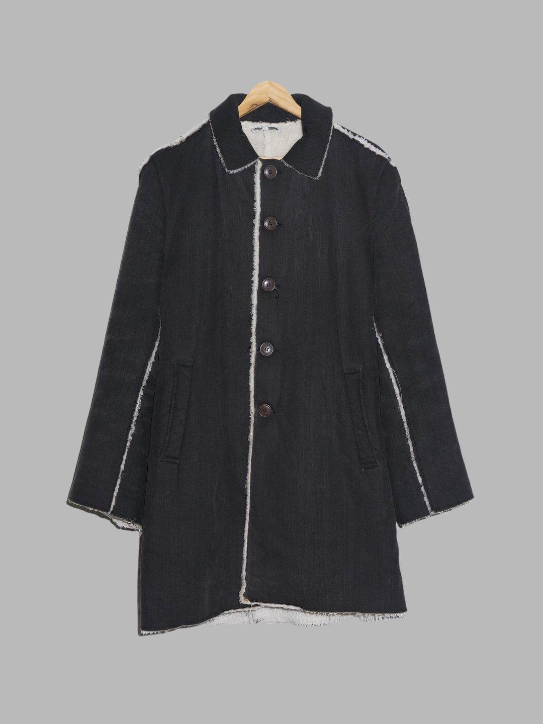 Paul and Joe grey padded canvas coat with exposed fleece lining - S by Paul & Joe in size S from COATS & JACKETS category