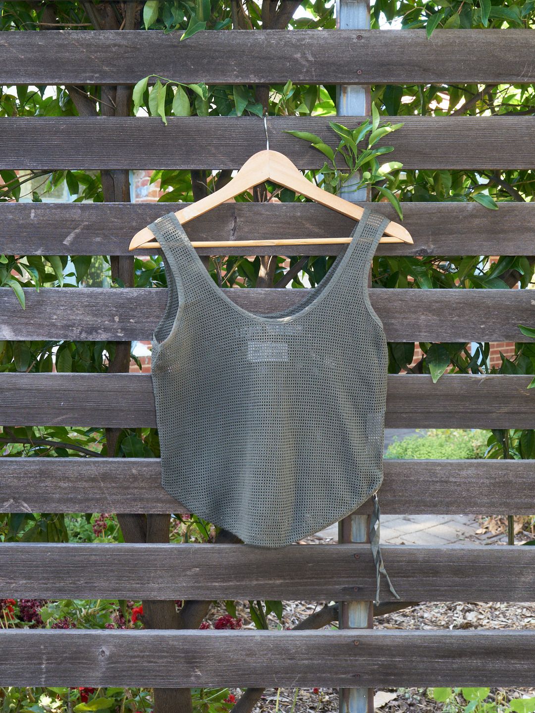 Maison Martin Margiela 6 2000s khaki mesh zipped singlet / tote bag - womens S by MAISON MARGIELA in size S from TOPS category