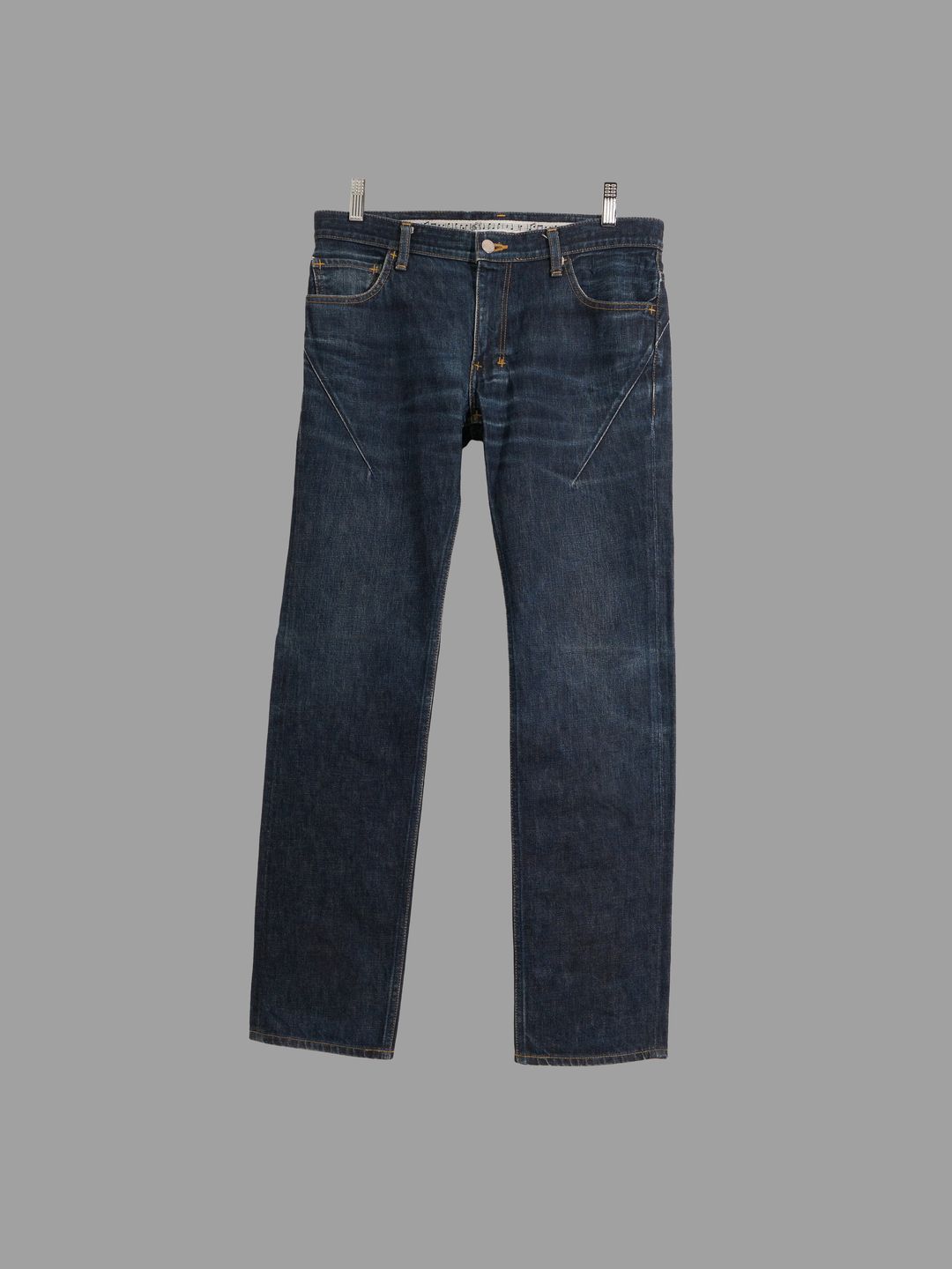 n(n) number (n)ine indigo cotton denim low rise tapered thigh dart jeans - sz 30 by Number (N)ine in size W30 from TROUSERS category