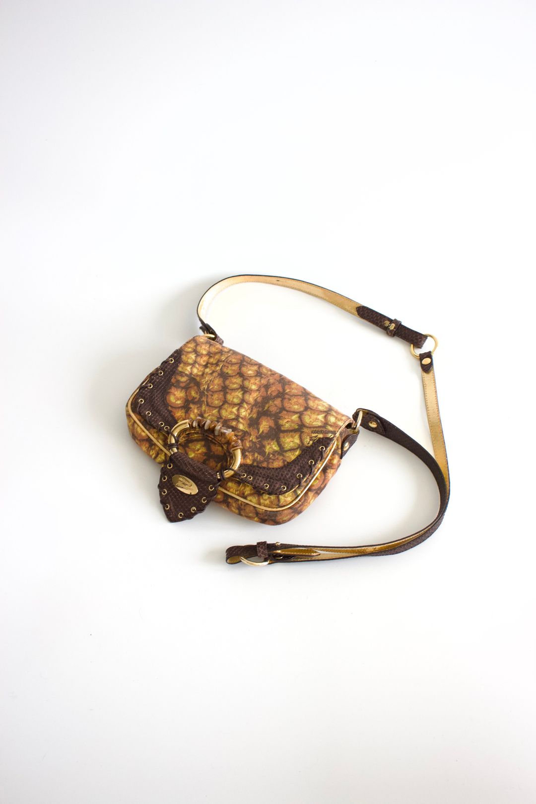 Roberto Cavalli brown and gold crossbody bag by ROBERTO CAVALLI in size ONE SIZE from BAGS category