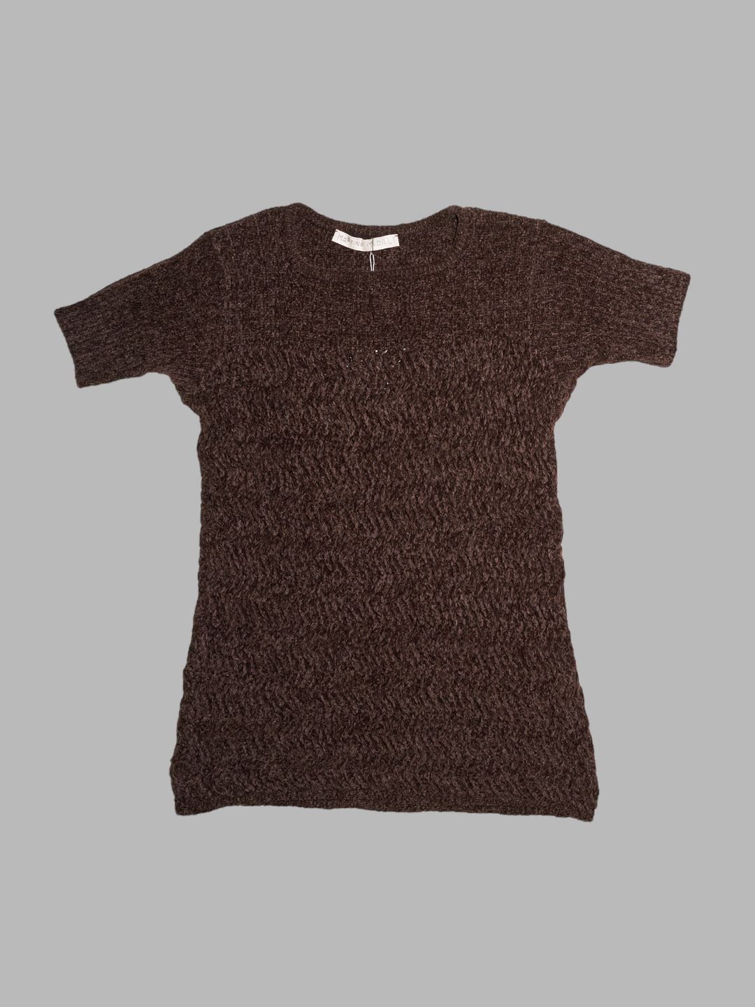 Martino Midali thick dark brown acrylic knitted t-shirt by Martino Midali in size IT 42 from TOPS category