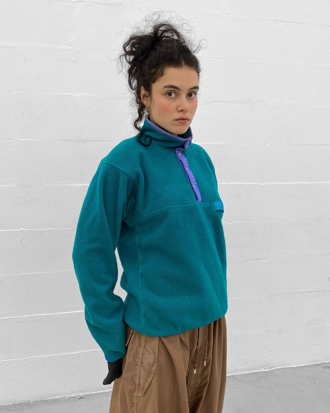 Patagonia 1990s Fleece Sweater Teal Green by Patagonia in size M from KNITWEAR category