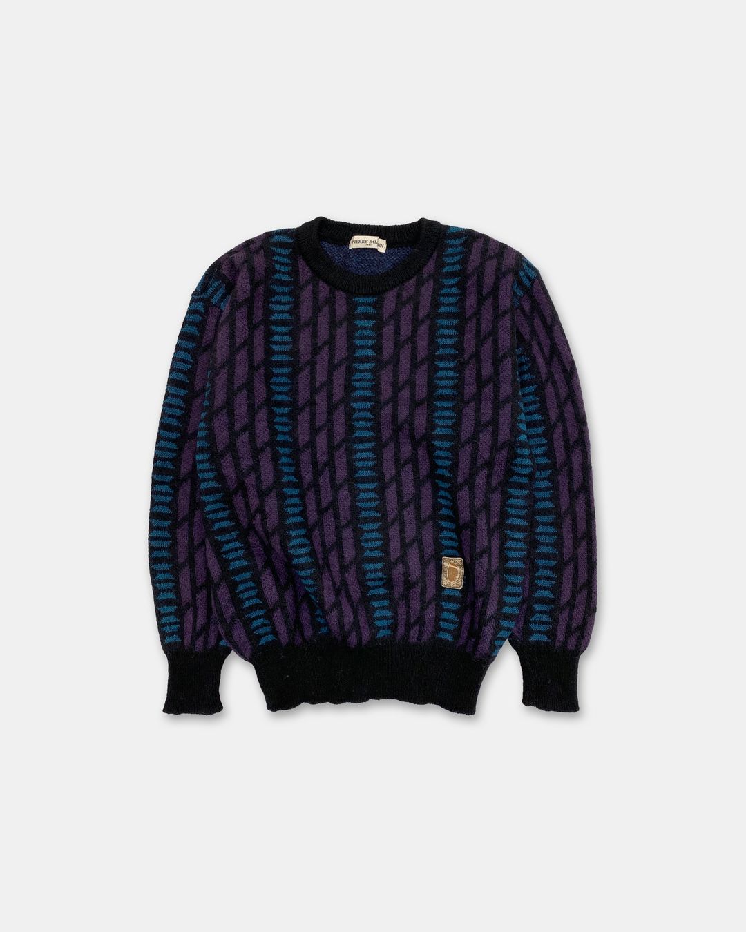 Pierre Balmain 1990s Knit Sweater Black Purple by Pierre Balmain in size M from KNITWEAR category