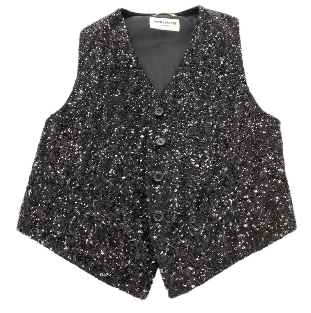 Yves Saint Laurent Sequin Black Vest XS by YVES SAINT LAURENT in size XS from TOPS category