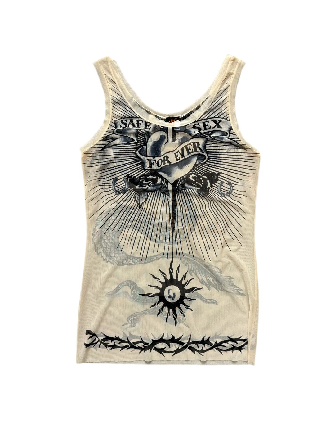 JEAN PAUL GAULTIER S/S 1996 SAFE SEX MESH TOP by JEAN PAUL GAULTIER in size XS from TOPS category