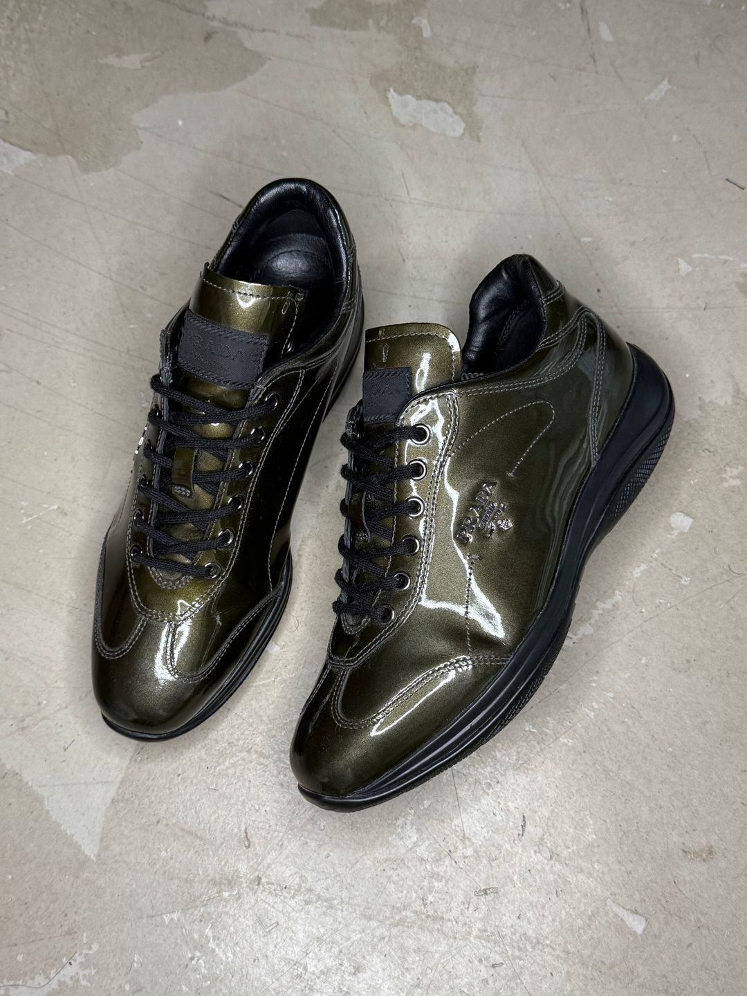 Prada Linea Rossa Patent Leather Trainers by PRADA in size EU 37 from SHOES category