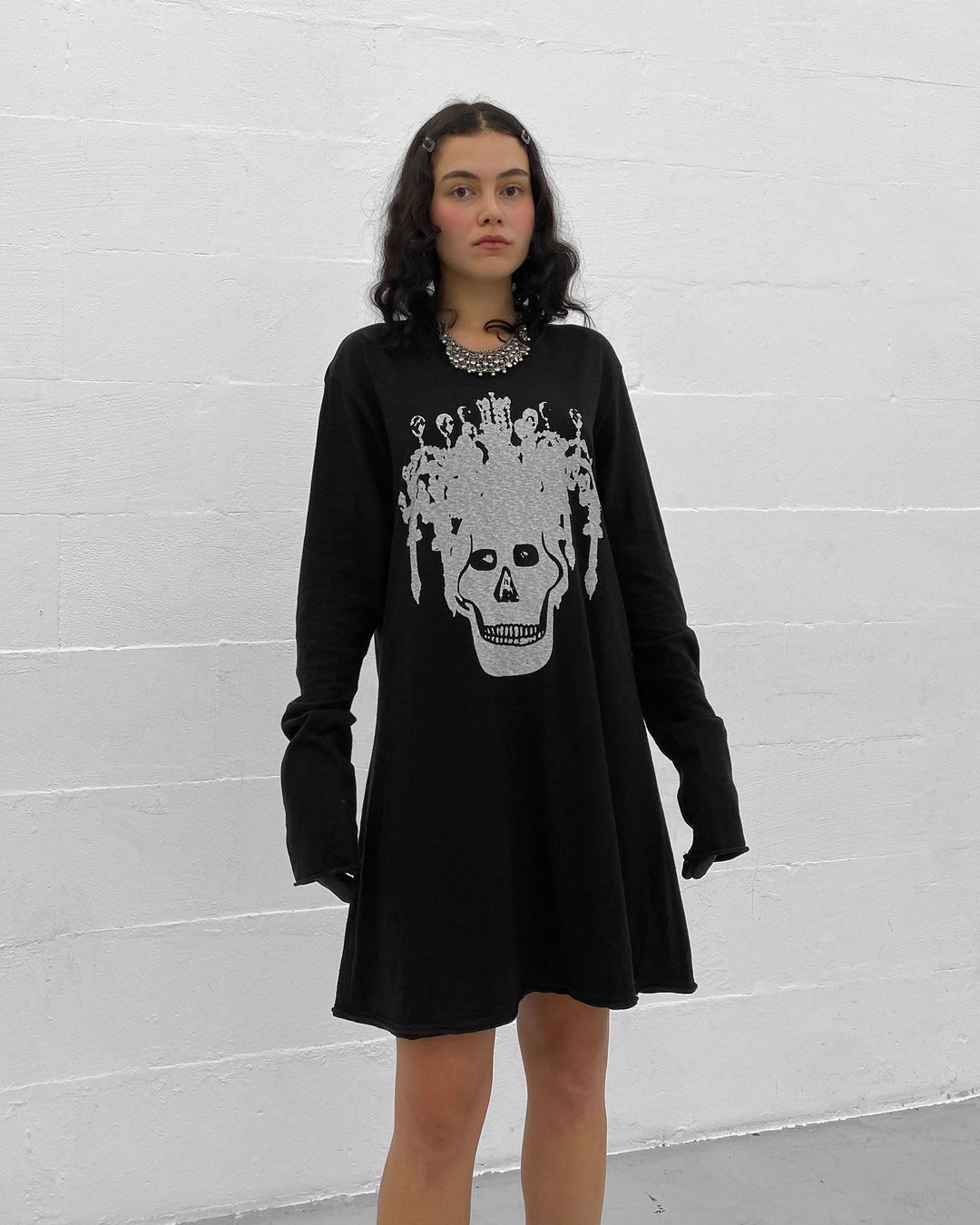 Undercover AW2003 Skull Longsleeve T-Shirt Black by UNDERCOVER in size L from TOPS category