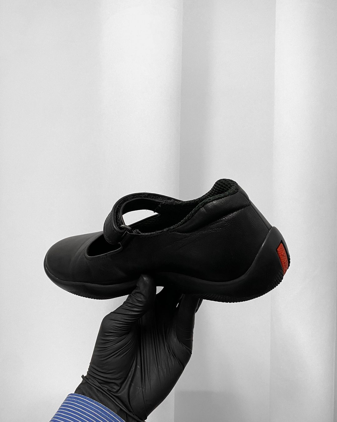 Prada 2000s Leather Mary Jane Sneaker Black by PRADA in size EU36 from SHOES category