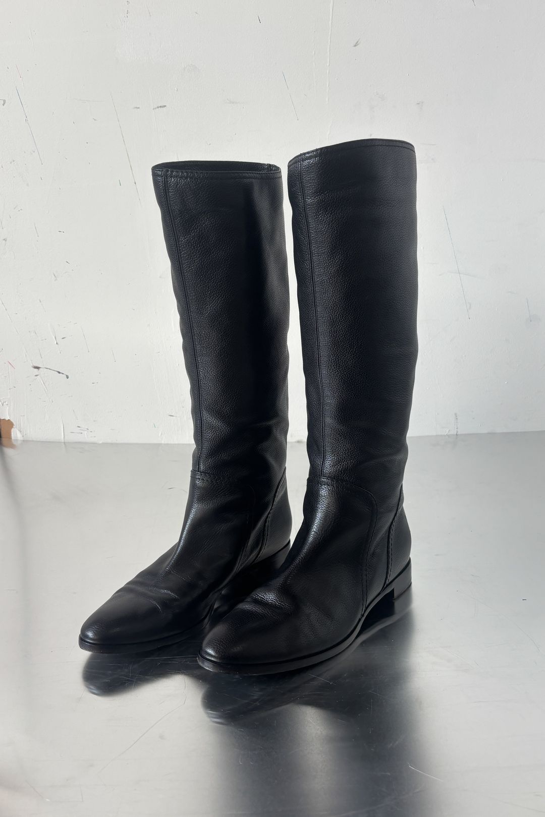 KNEE HIGH LOW HEELED BOOTS by SERGIO ROSSI in size EU 38 from SHOES category