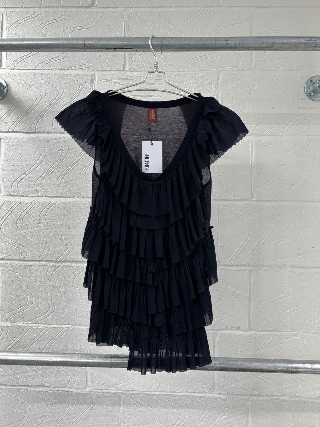 FRILLY MESH LAYER TOP by MEIWAI LIMITED in size XS from TOPS category
