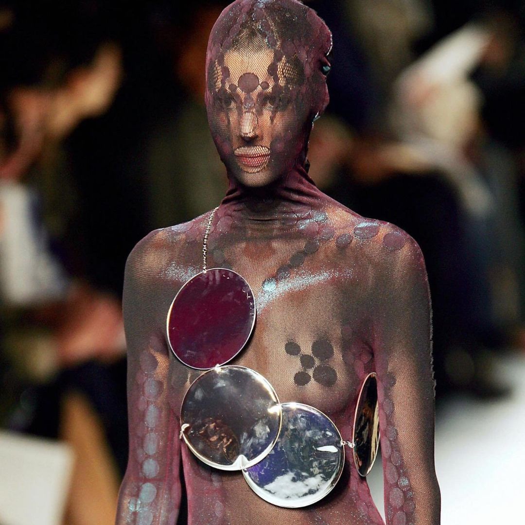 Issey Miyake SS 2005 contour spray mesh top by ISSEY MIYAKE in size S from TOPS category