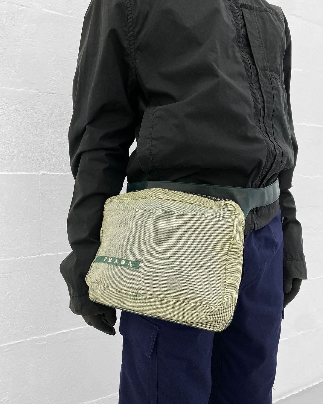 Prada SS1999 Canvas Waist Bag Green by PRADA in size ONE SIZE from BAGS category