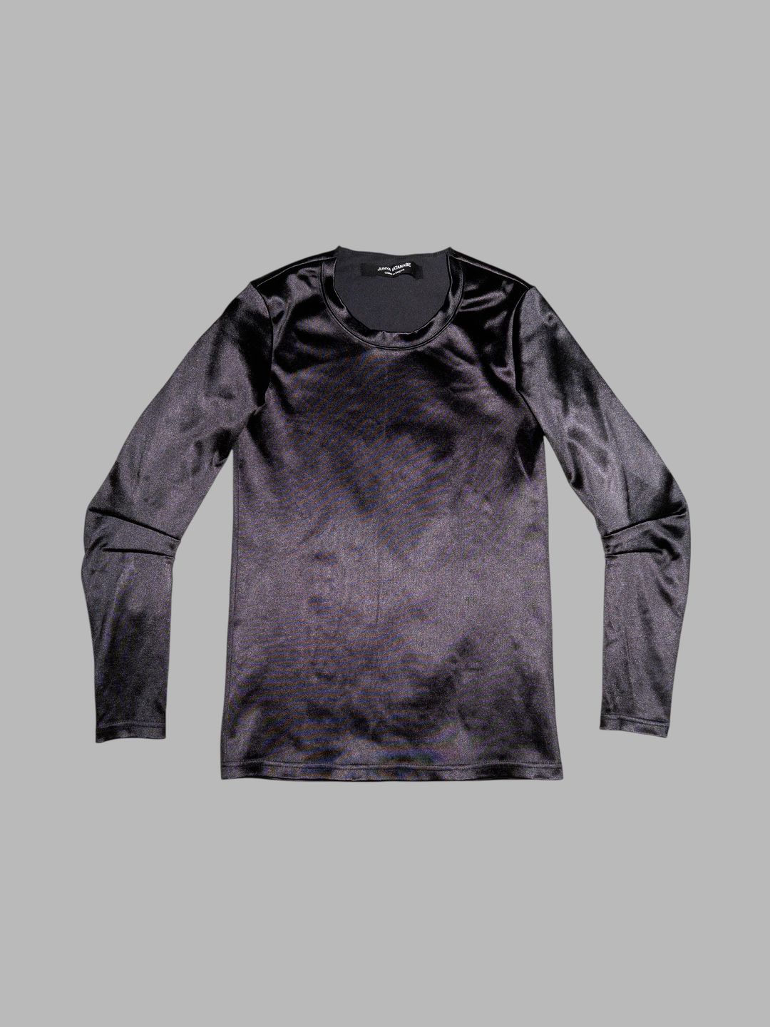 Junya Watanabe winter 1995 glossy black nylon anatomical longsleeve top by JUNYA WATANABE in size ONE SIZE from TOPS category