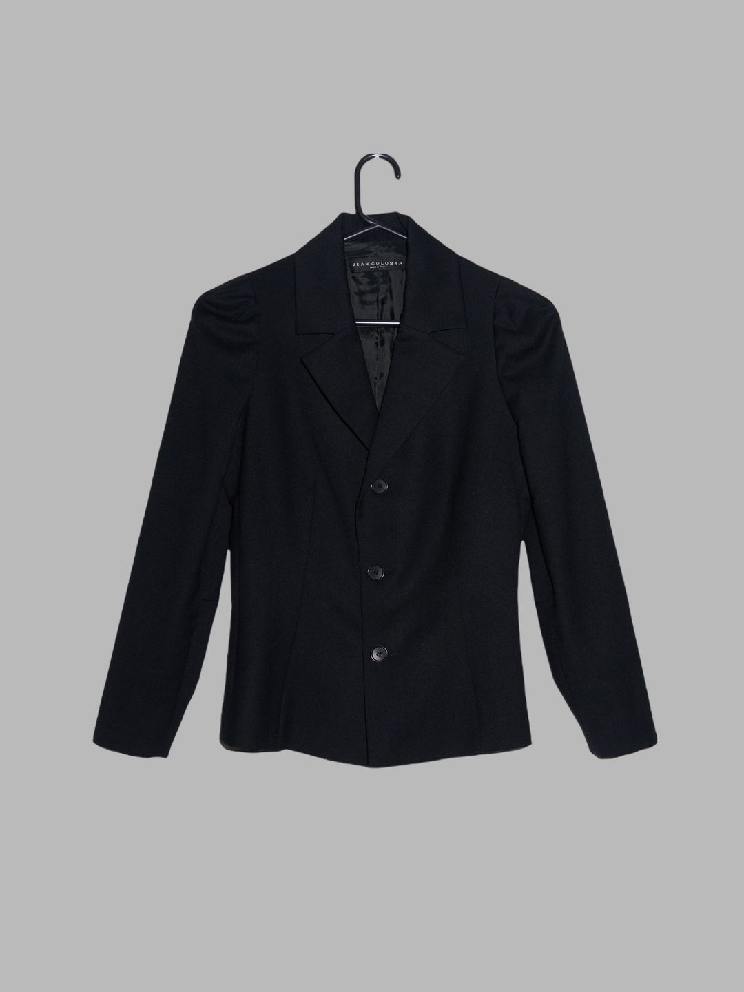 Jean Colonna black woolen three button blazer with sleeve tucks - size 40 by Jean Colonna in size IT 40 from COATS & JACKETS category
