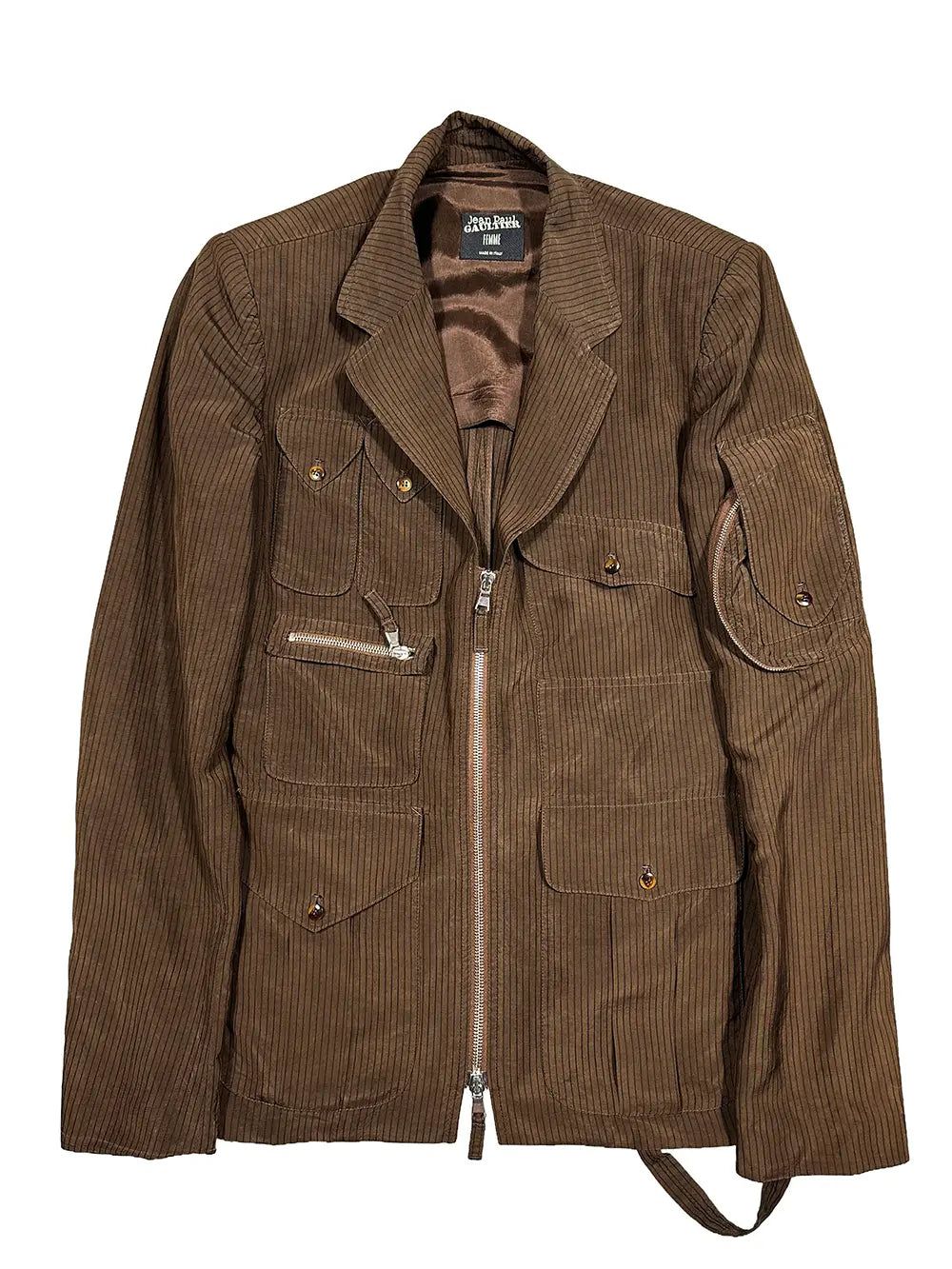 Brown Cargo Blazer by JEAN PAUL GAULTIER in size IT 40 from COATS & JACKETS category