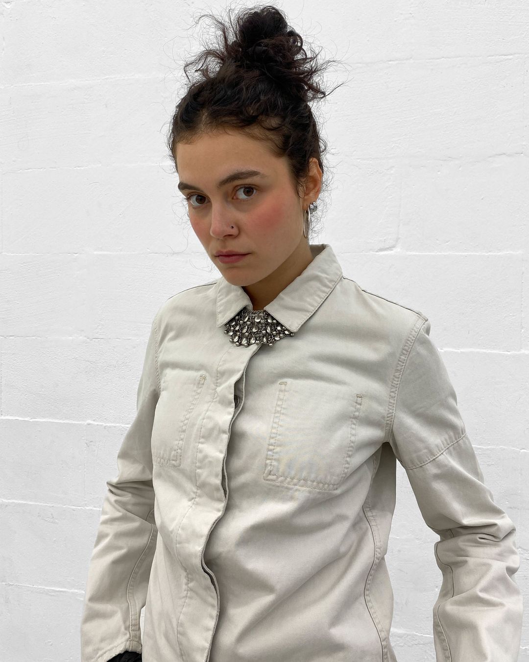 Helmut Lang 2000s Slim 2 Pocket Denim Jacket White by HELMUT LANG in size S from COATS & JACKETS category