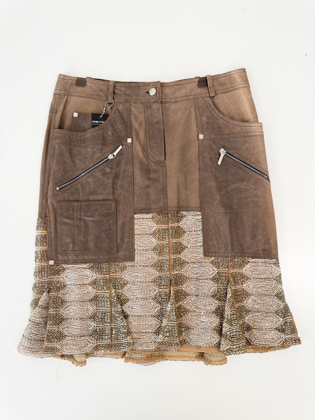 Dior by Galliano Leather Sequin Skirt SS2004 by DIOR in size FR 38 from SKIRTS category