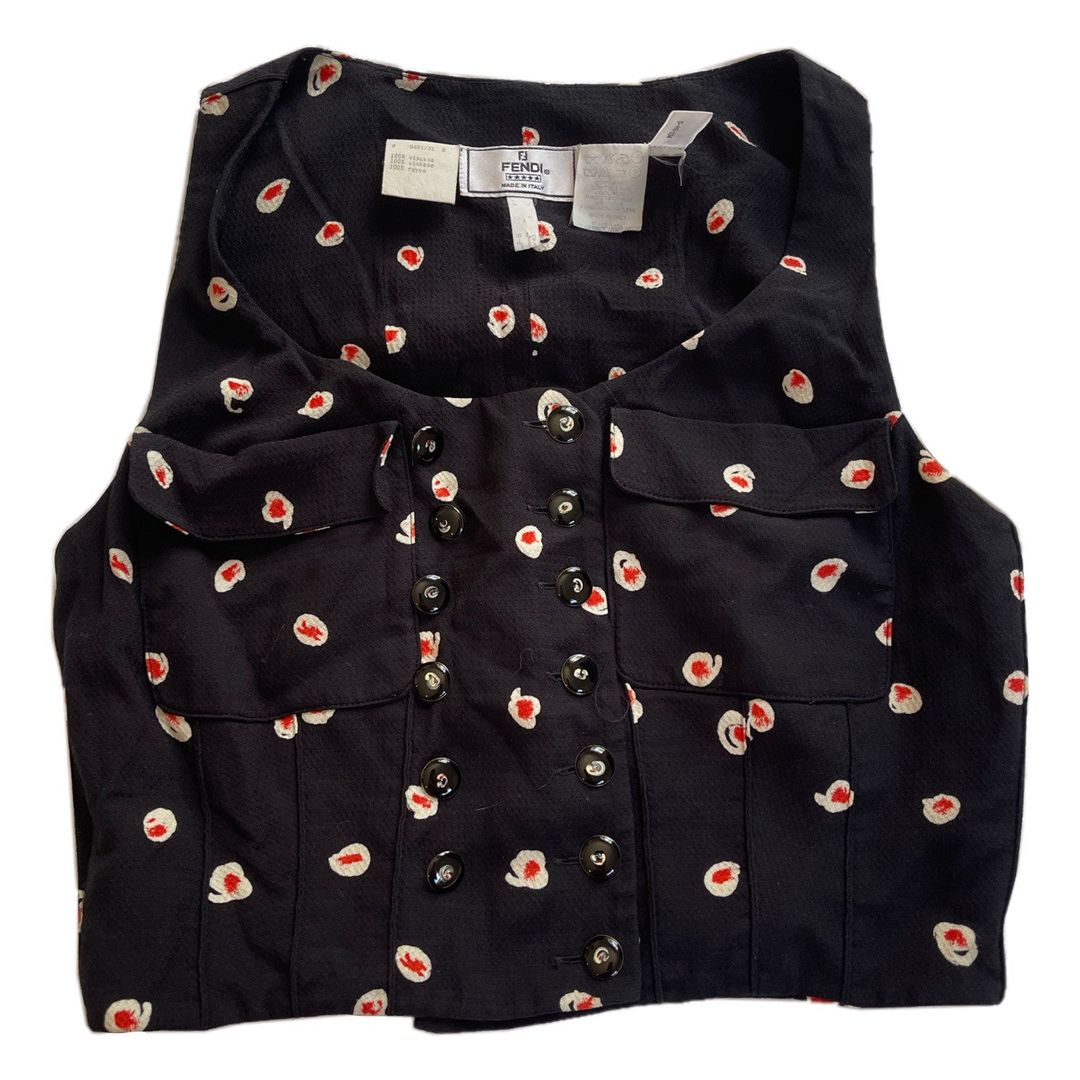 Fendi Print Pocket Double Breasted Crop Top by FENDI in size AU/UK 12 from TOPS category