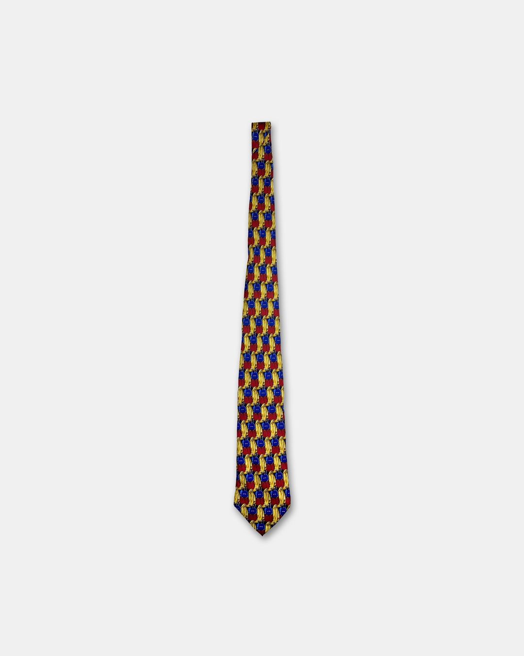 Christian Dior 1990s People Pattern Tie Red Blue Gold by Christian Dior in size ONE SIZE from ACCESSORIES category