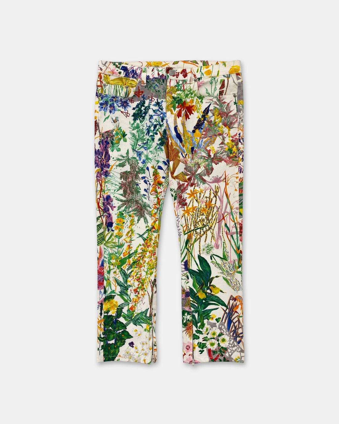 Helmut Lang SS2005 Swiss Flower Print Low Waist Denim Multicolor by HELMUT LANG in size W28 from TROUSERS category
