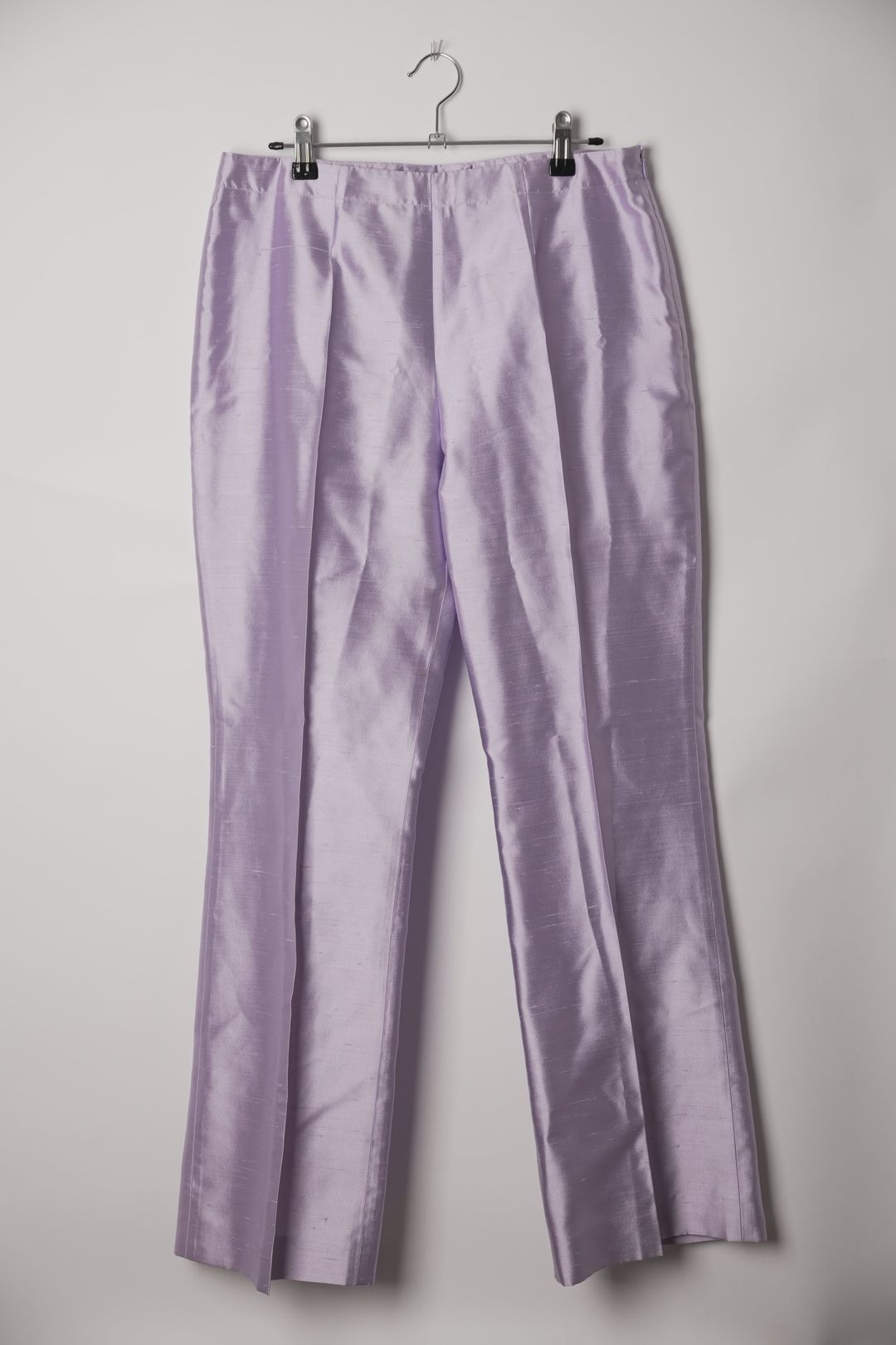 Escada Lilac Silk High Waist Flare Pants by ESCADA in size XS from TROUSERS category