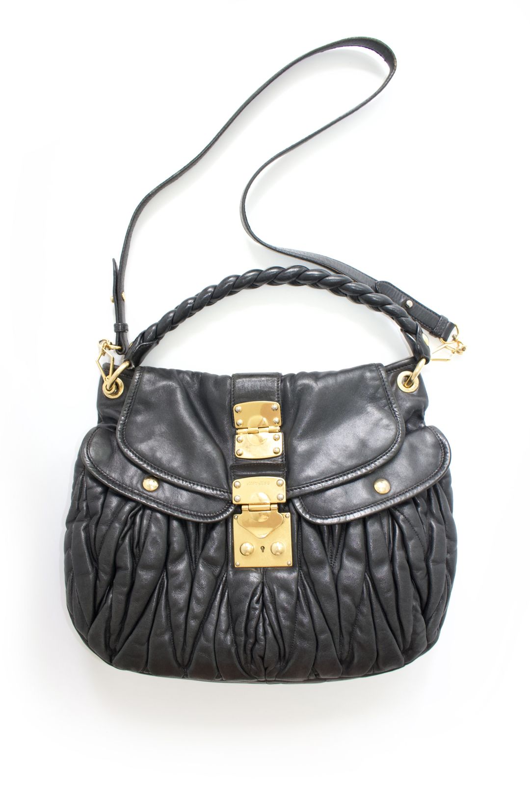Miu Miu FW 2006 black matelasse leather Coffer bag by MIU MIU in size ONE SIZE from BAGS category
