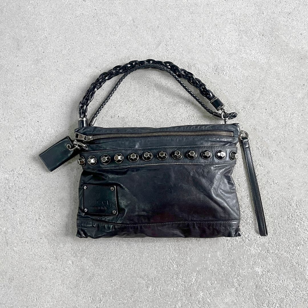 gucci 2000s metal studs leather clutch by GUCCI in size ONE SIZE from BAGS category