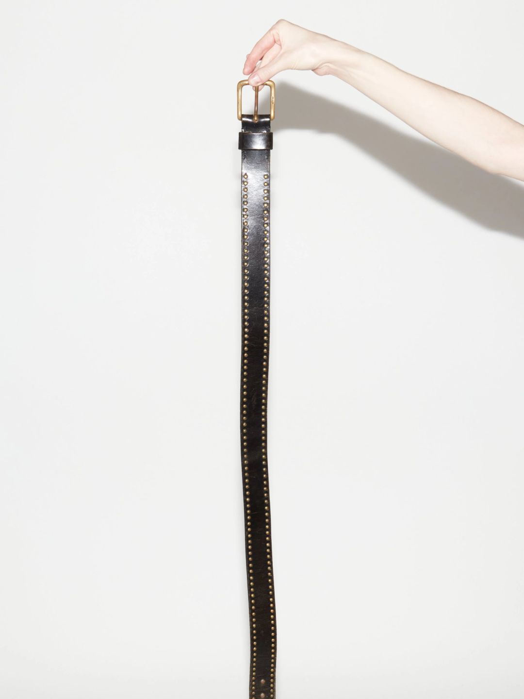 vintage black & gold studded leather belt by vintage in size ONE SIZE from ACCESSORIES category