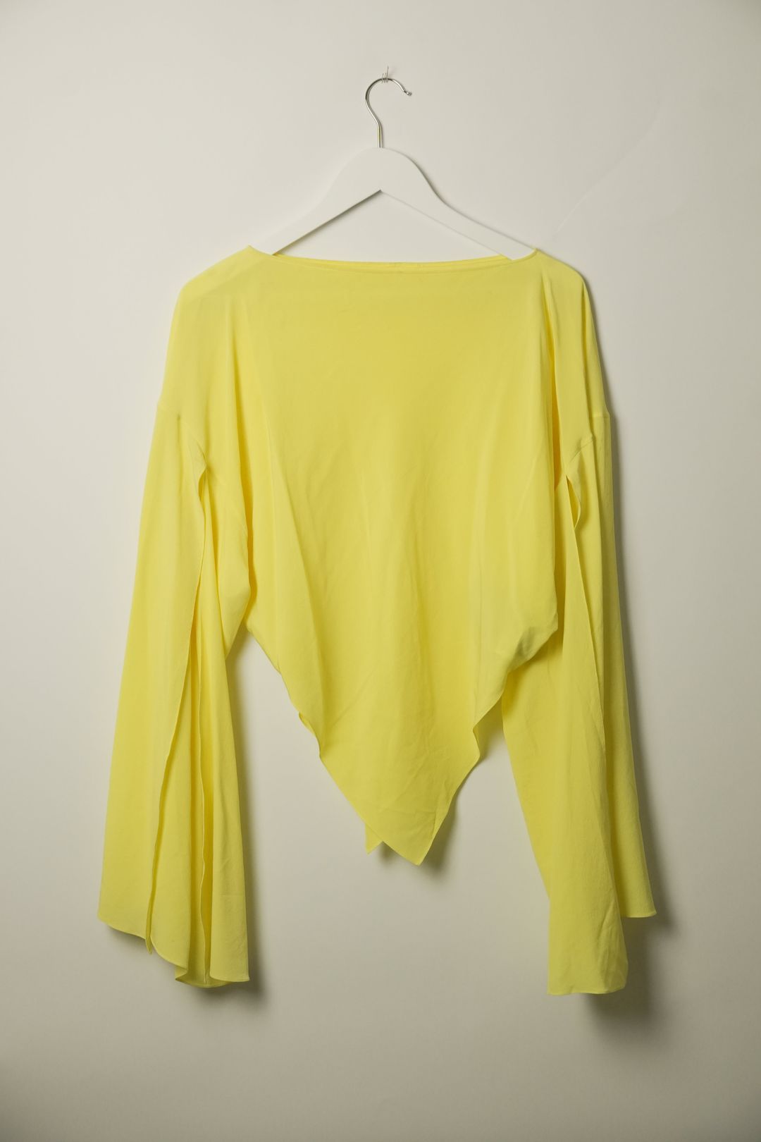 Balenciaga Fluro Yellow LS Bell Sleeve Hankerchief Blouse by BALENCIAGA in size AU/UK 8 from TOPS category