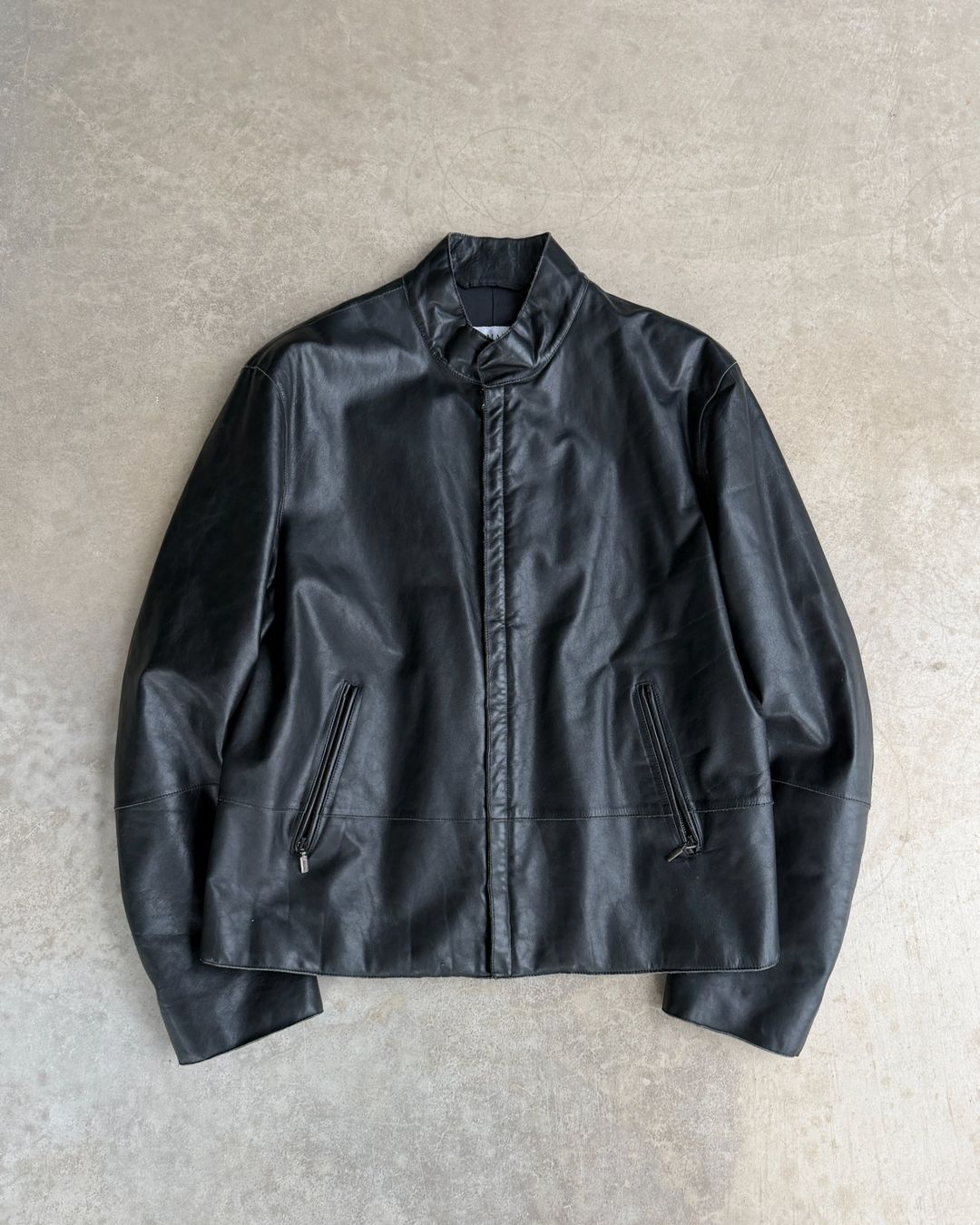 Armani Collezioni Calfskin Leather Jacket – M–L by Armani Collezioni in size M from COATS & JACKETS category