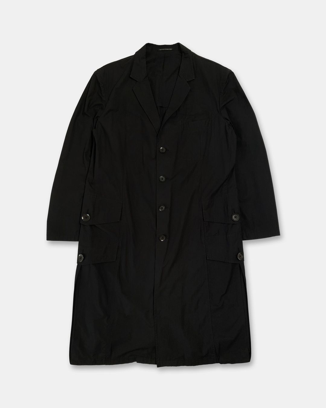 Yohji Yamamoto Pour Homme SS2006 Double Pocket Cotton Coat Black by YOHJI YAMAMOTO in size S from COATS & JACKETS category
