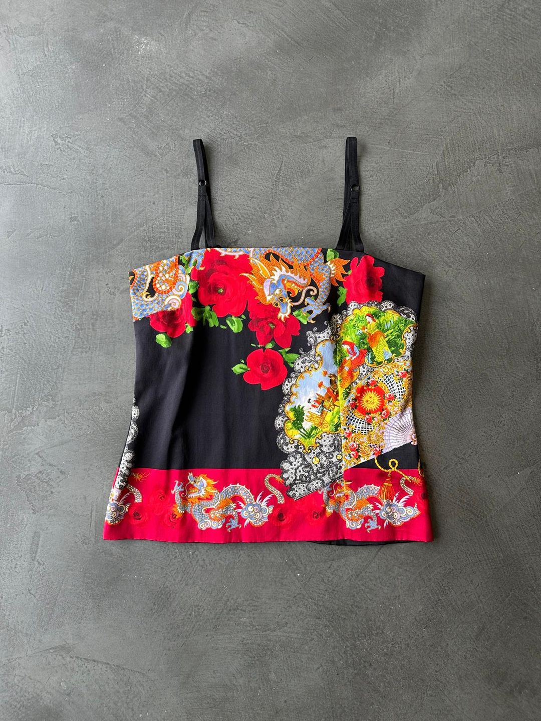 Dragon Print Silk Top by DOLCE & GABBANA in size S from TOPS category