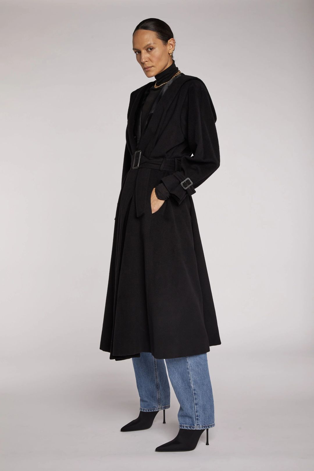 Saint Laurent Rive Gauche Hooded Coat AW86 by YVES SAINT LAURENT in size FR 36 from COATS & JACKETS category