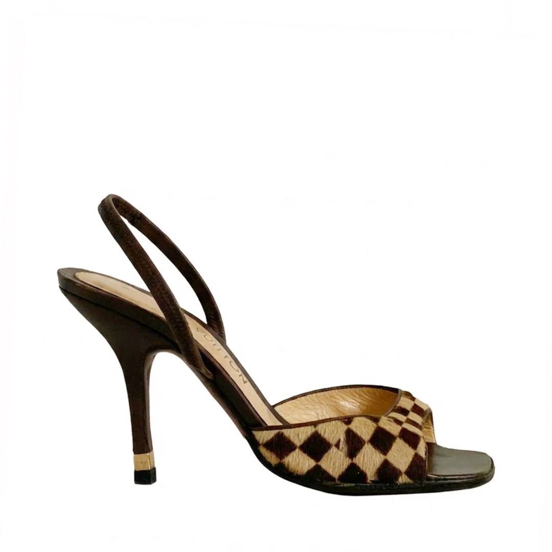 Louis Vuitton Damier Ponyskin Mules (37.5) by LOUIS VUITTON in size EU 37 from SHOES category