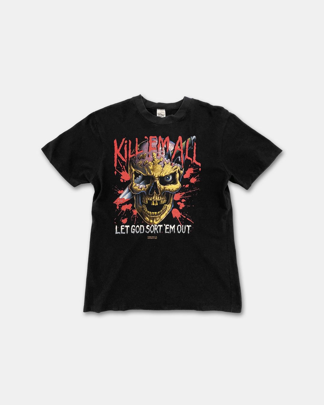 Vintage 1989 Kill 'Em All Metal Band Single Stitched T-Shirt Black by Vintage in size L from TOPS category